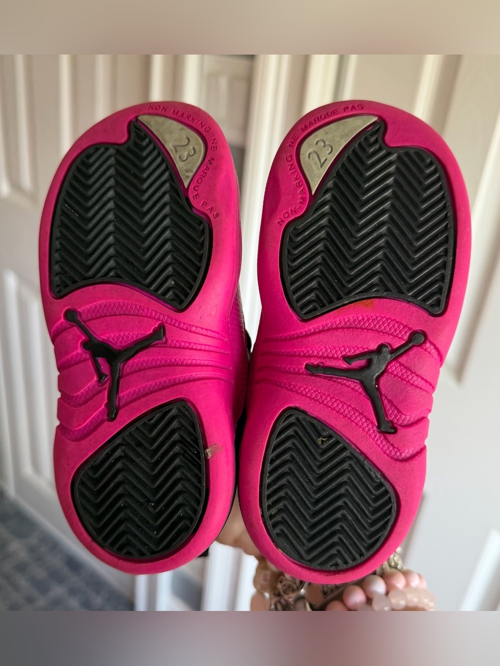 Jordan 12 Retro In Deadly Pink Shoes
Size: 8 (Toddler) - Picture 8 of 9
